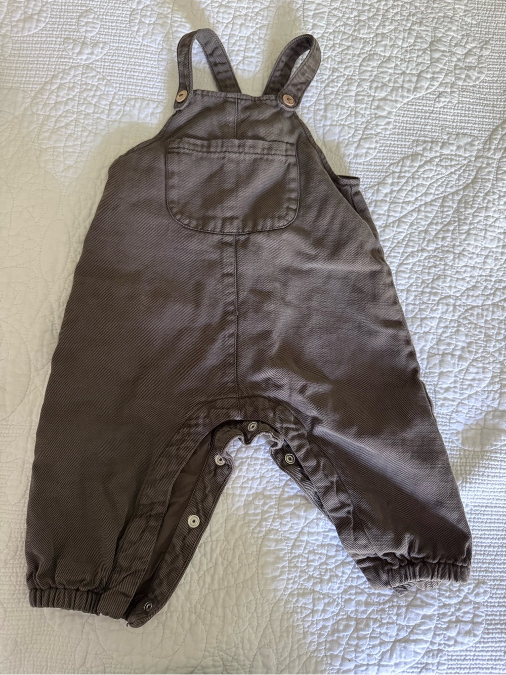 Zara Brown Baby Overalls with Front Pocket